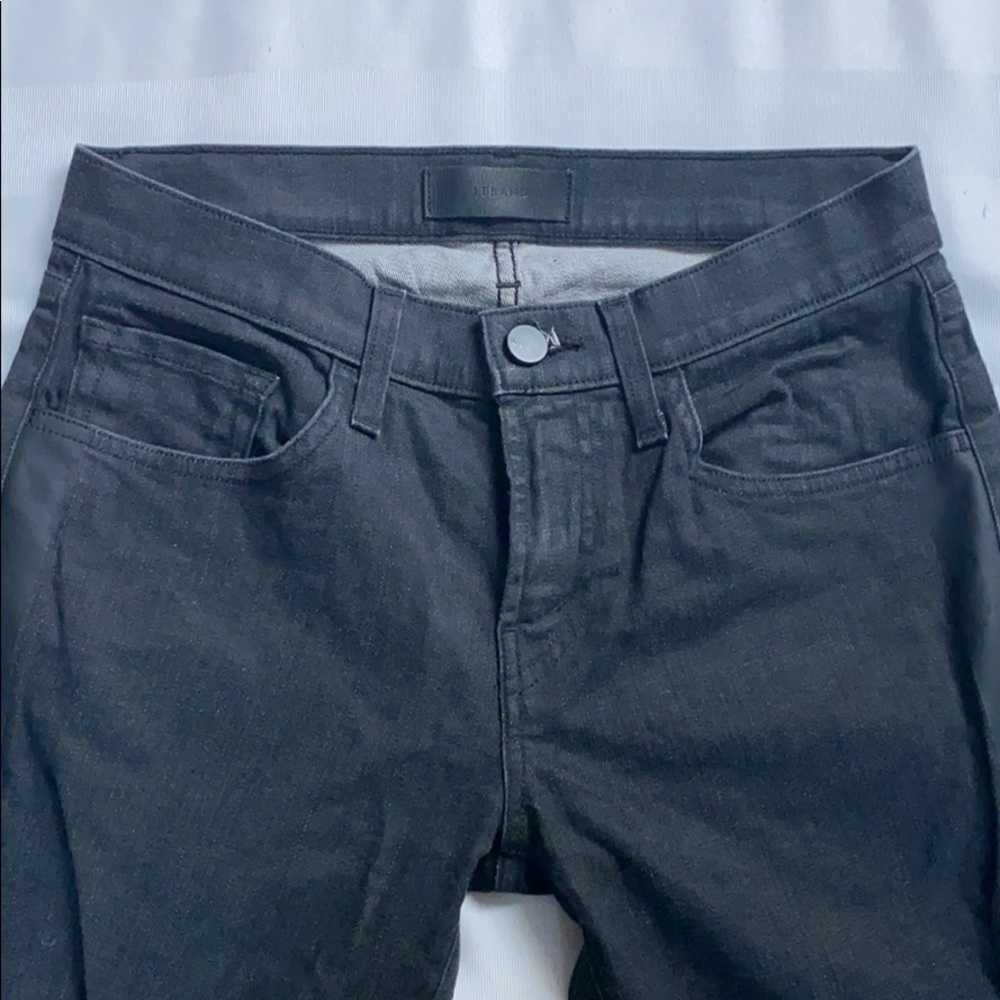 Slim fit J Brand Black Jeans leather detail 30
